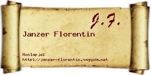 Janzer Florentin névjegykártya
